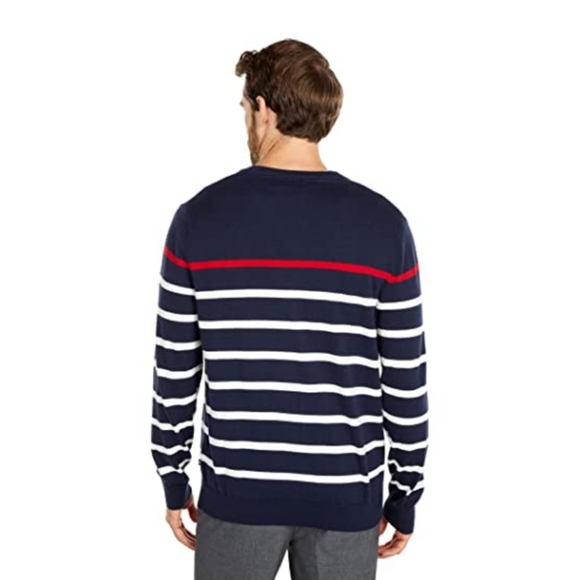 NÁUTICA Men Striped V-neck Button Cardigan Sweater - Picture 3 of 6